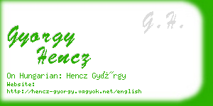 gyorgy hencz business card